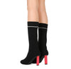 Half Calf Black Sock Boots