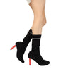 Half Calf Black Sock Boots
