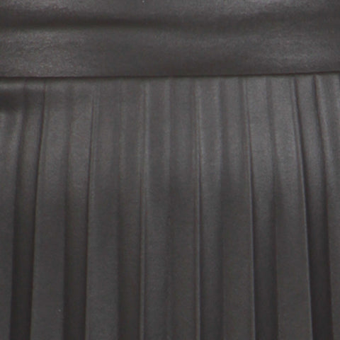 Curvy Black Pretty Pleated Leather Skirt