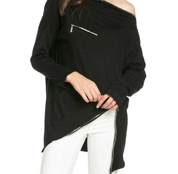 Accent Zipper Front Crop Top main image 0