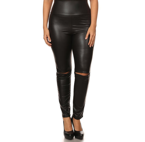 Studio Slit Knee Leather Leggings