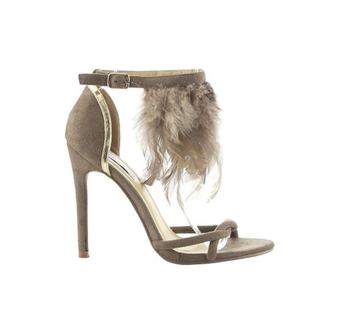 Feather Embellished Strappy Sandal - The Perfect Pair Boutique