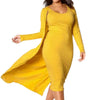 Curvy Cardigan Midi Dress Set