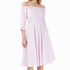 Pink Tie Off Shoulder Dress