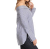 Pinstripe Off the Shoulder Top