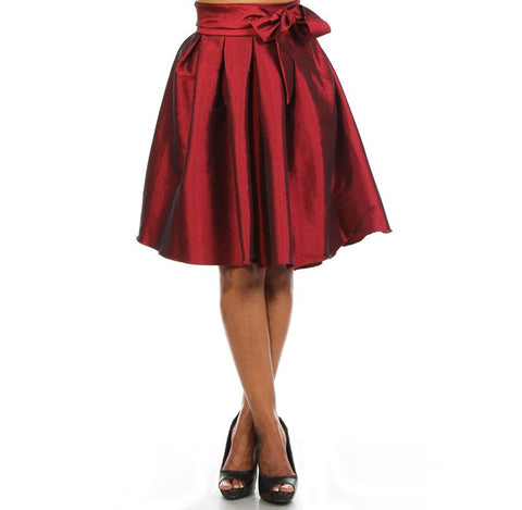 Flirty Bow Satin Skirt