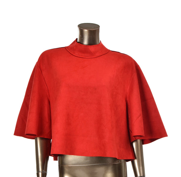 Color Me Red Suede Crop Top